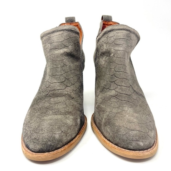 Jeffrey Campbell Rosalee Taupe Snake Embossed Leather Ankle Boots Size 8.5 - Picture 5 of 12